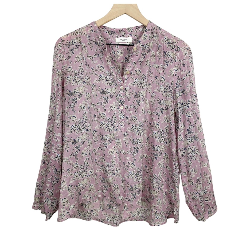 Isabel Marant Etoile Womens Long Sleeve Floral Top Purple FR 38 (US M)